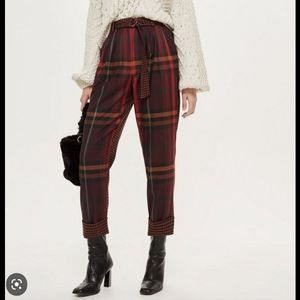 Topshop Plaid Peg Trouser Pants